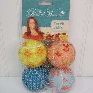 Pioneer Woman Tennis Balls Dog Toys Fetch Balls Floral 4pack New